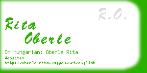 rita oberle business card